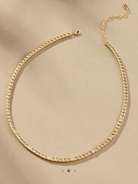 Anthropologie spaced crystal tennis necklace